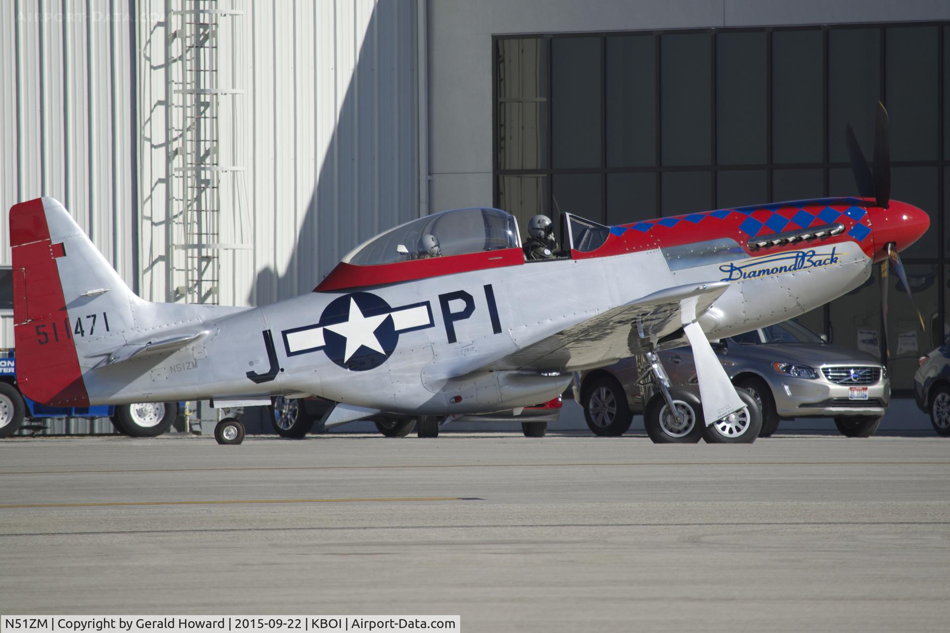 N51ZM, 1945 North American P-51D Mustang C/N 45-11471, Parked on Jackson Jet ramp.