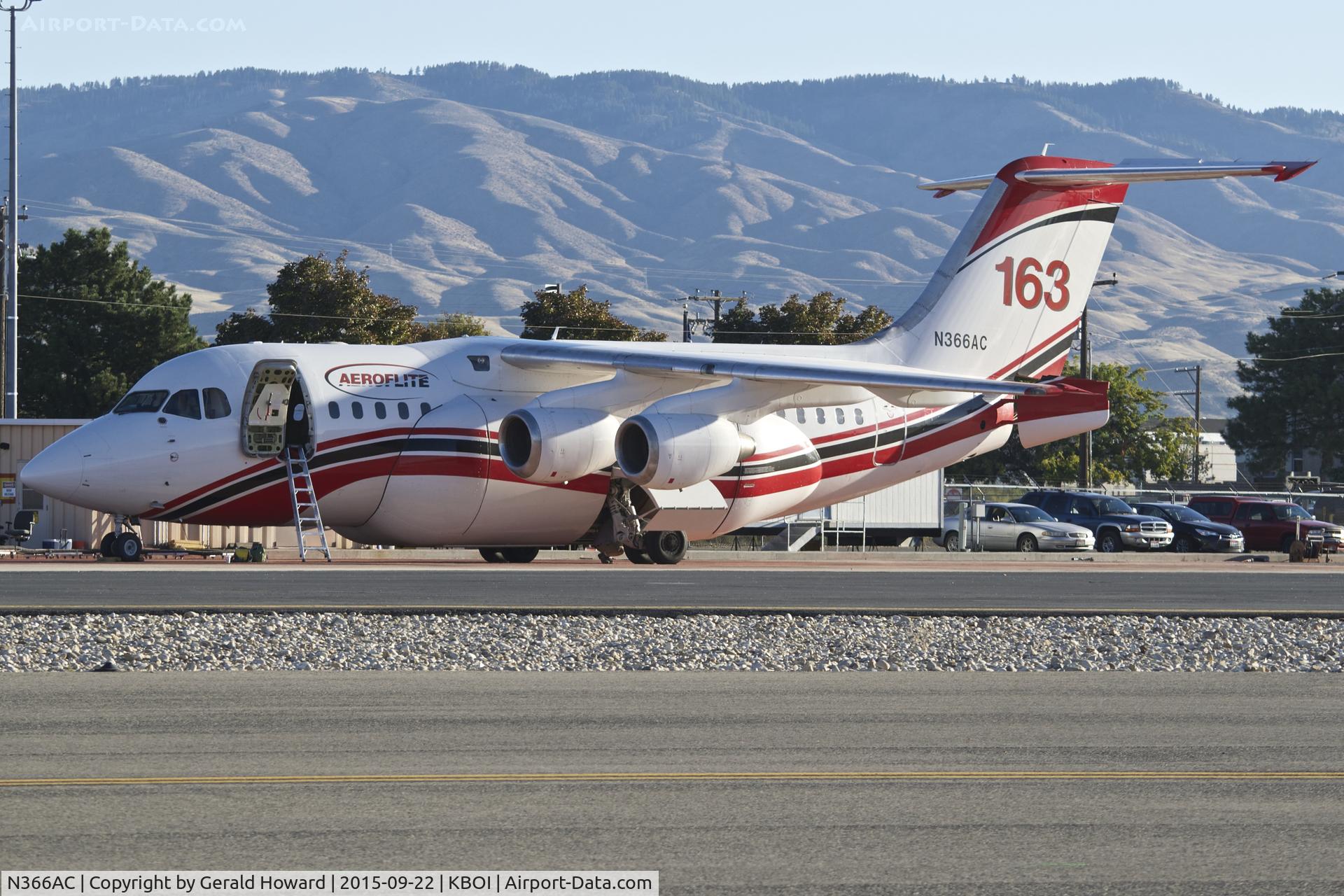 N366AC, 1996 British Aerospace Avro 146-RJ85 C/N E.2288, Parked on NIFC ramp.