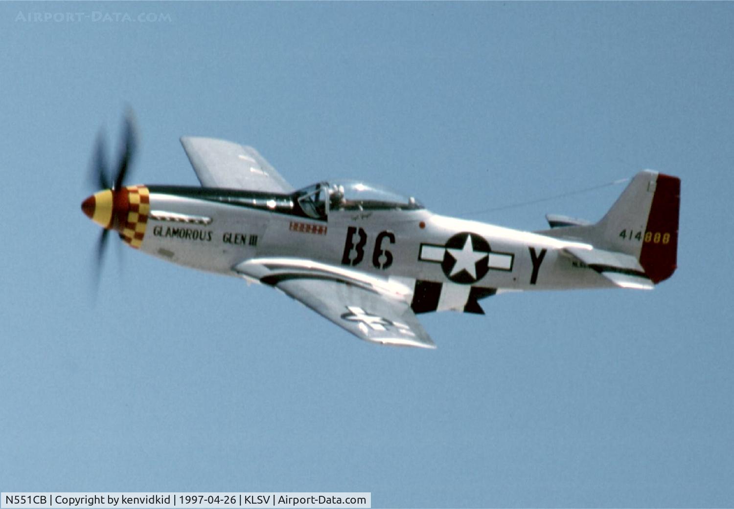 N551CB, 1945 North American P-51D Mustang C/N 124-48134, At the 1997 50th Anniversary of the USAF air display, Nellis AFB.