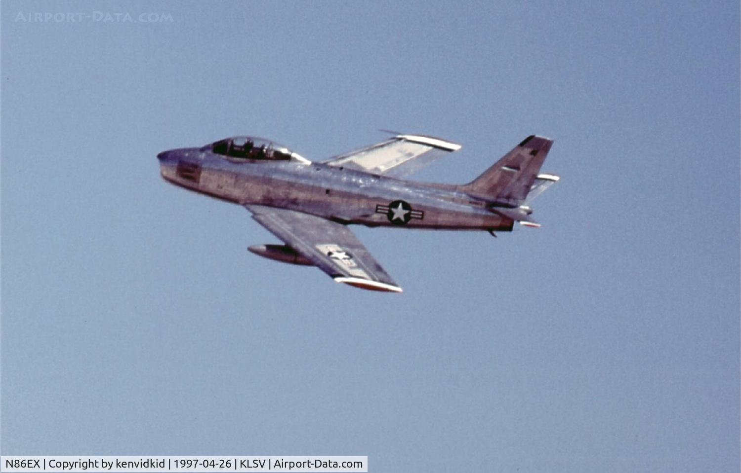 N86EX, Canadair F-86E MK.6 C/N 1489, At the 1997 50th Anniversary of the USAF air display, Nellis AFB.