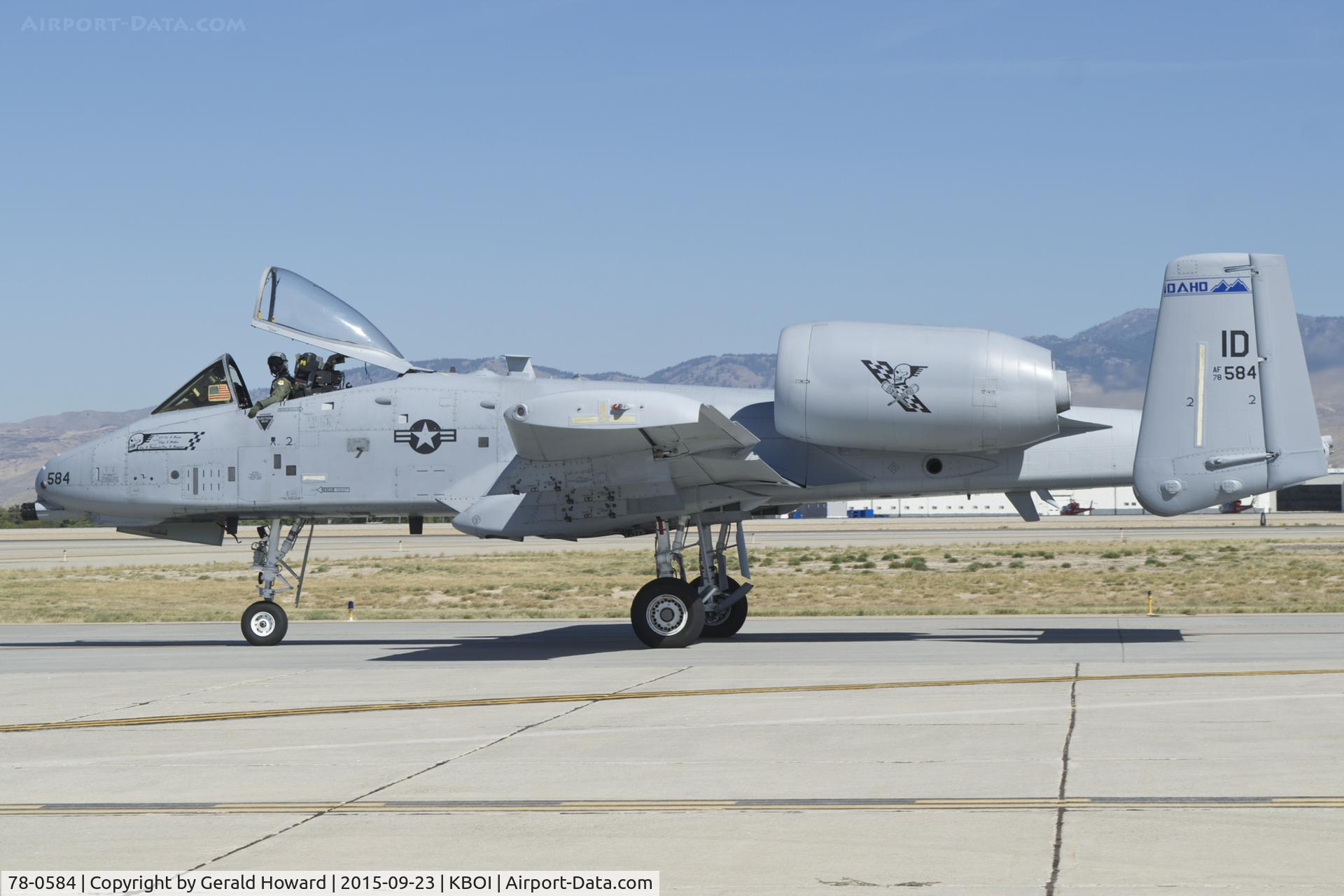 78-0584, 1978 Fairchild Republic A-10C Thunderbolt II C/N A10-0204, 190th Fighter Sq., 124th Fighter Wing, Idaho ANG. Taxing on Bravo to RWY 10R.