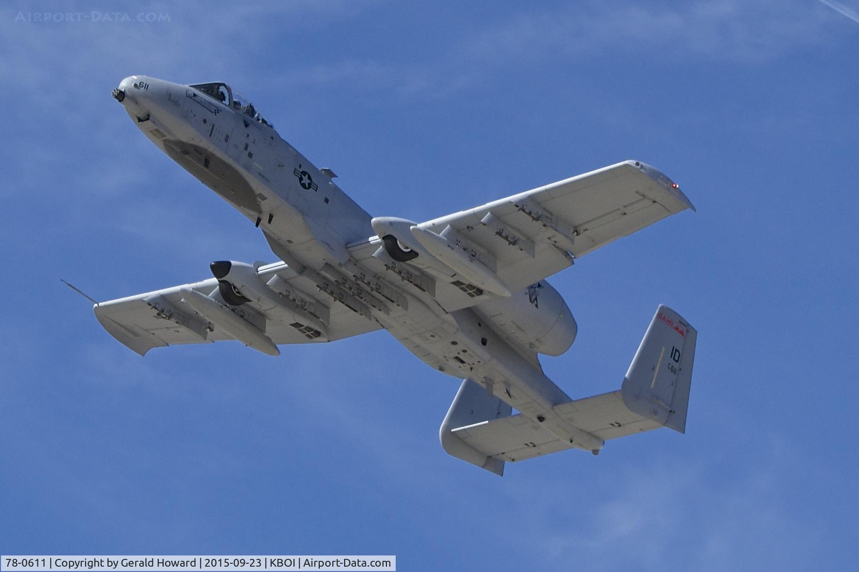 78-0611, 1978 Fairchild Republic A-10C Thunderbolt II C/N A10-0231, 190th Fighter Sq., 124th Fighter Wing, Idaho ANG. Departing RWY 10R.