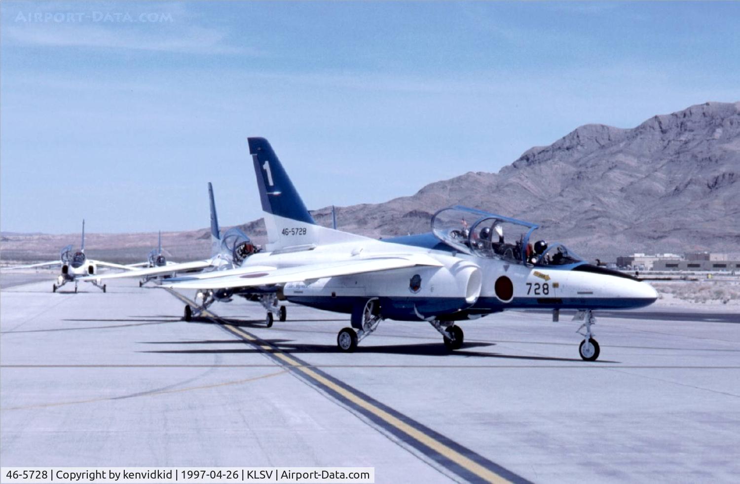 46-5728, Kawasaki T-4 C/N 1128, At the 1997 50th Anniversary of the USAF air display, Nellis AFB.