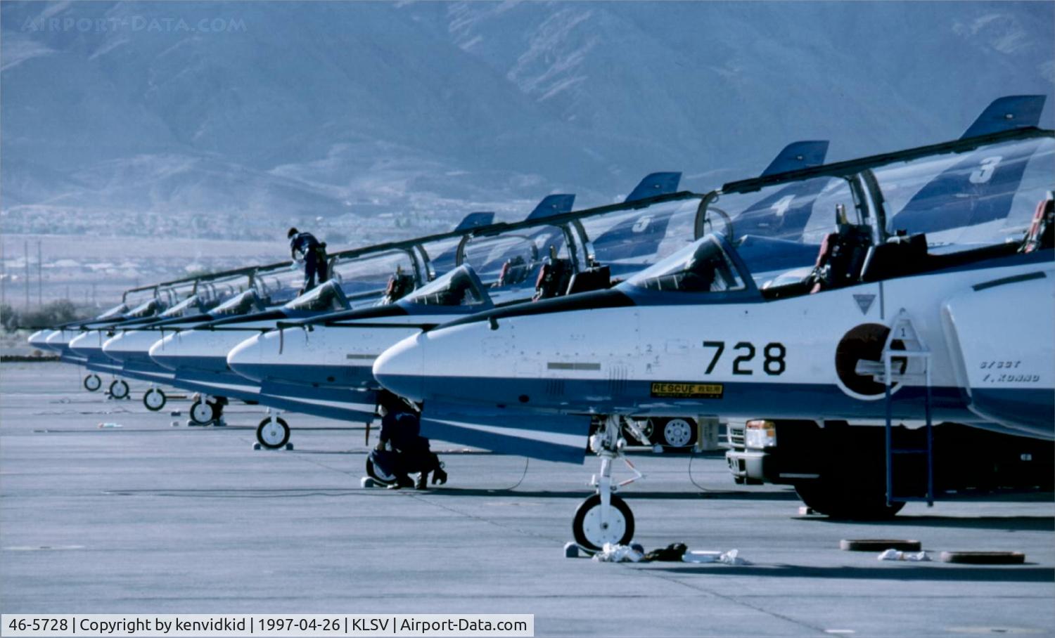 46-5728, Kawasaki T-4 C/N 1128, At the 1997 50th Anniversary of the USAF air display, Nellis AFB.