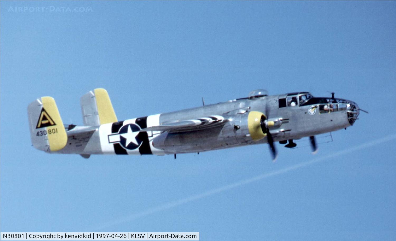 N30801, 1944 North American TB-25N Mitchell C/N 108-34076, At the 1997 50th Anniversary of the USAF air display, Nellis AFB.