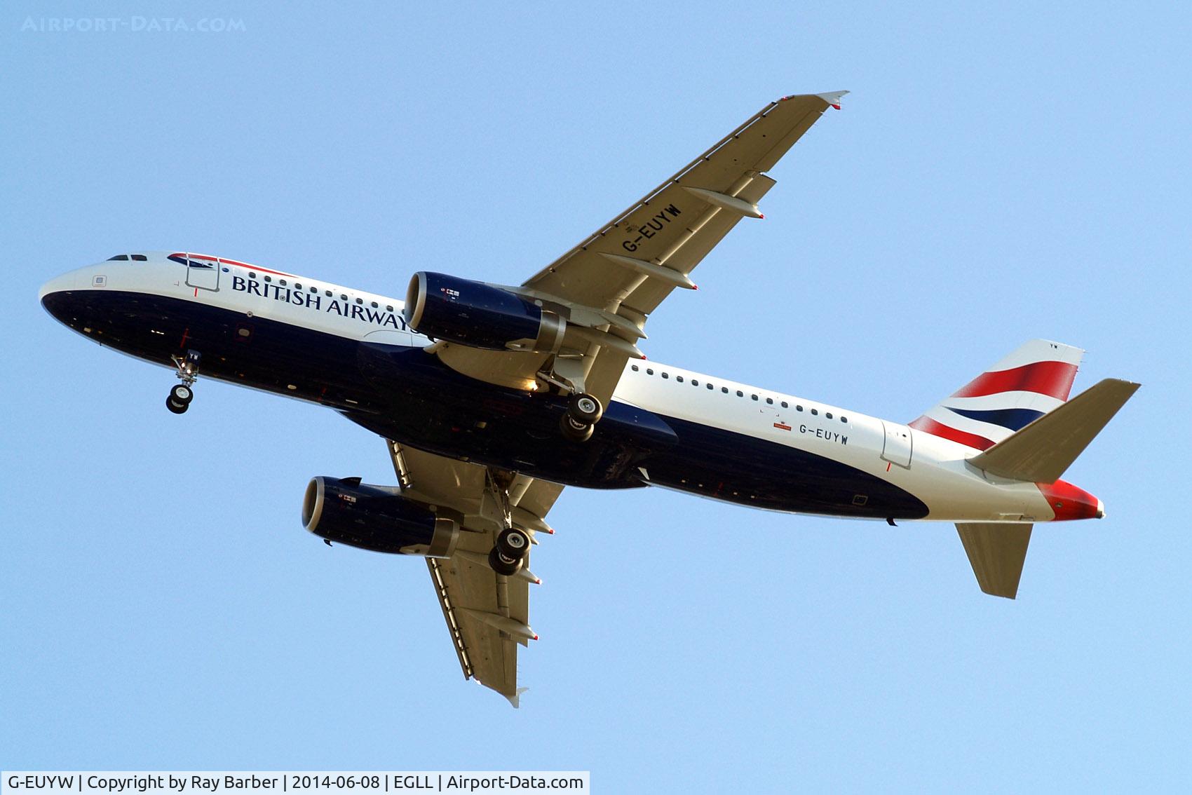 G-EUYW, 2014 Airbus A320-232 C/N 6129, Airbus A320-232 [6129] (British Airways) Home~G 08/06/2014.  On approach 27R.