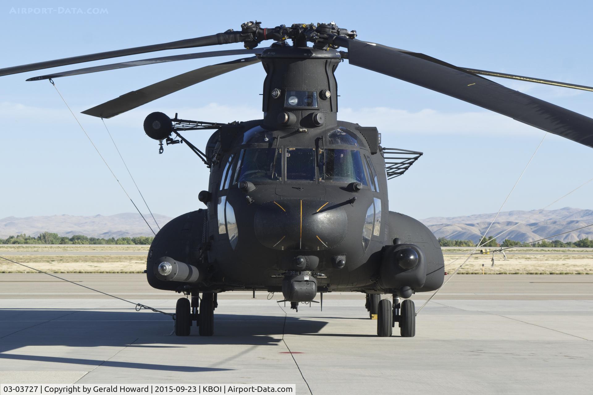 03-03727, 2003 Boeing MH-47G Chinook C/N M.3727, U.S. Army 160th Special Operations Aviation Regiment (SOAR) “Night Stalkers”, 4th BN, Joint Base Lewis-McChord, WA. (converted from 47D #85-24358)