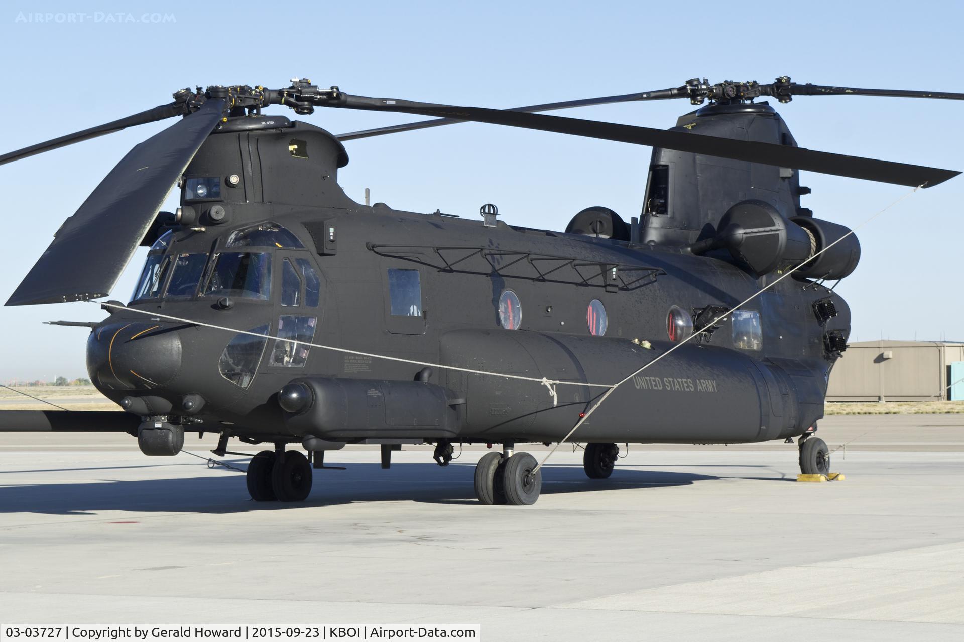 03-03727, 2003 Boeing MH-47G Chinook C/N M.3727, U.S. Army 160th Special Operations Aviation Regiment (SOAR) “Night Stalkers”, 4th BN, Joint Base Lewis-McChord, WA. (converted from 47D #85-24358)
