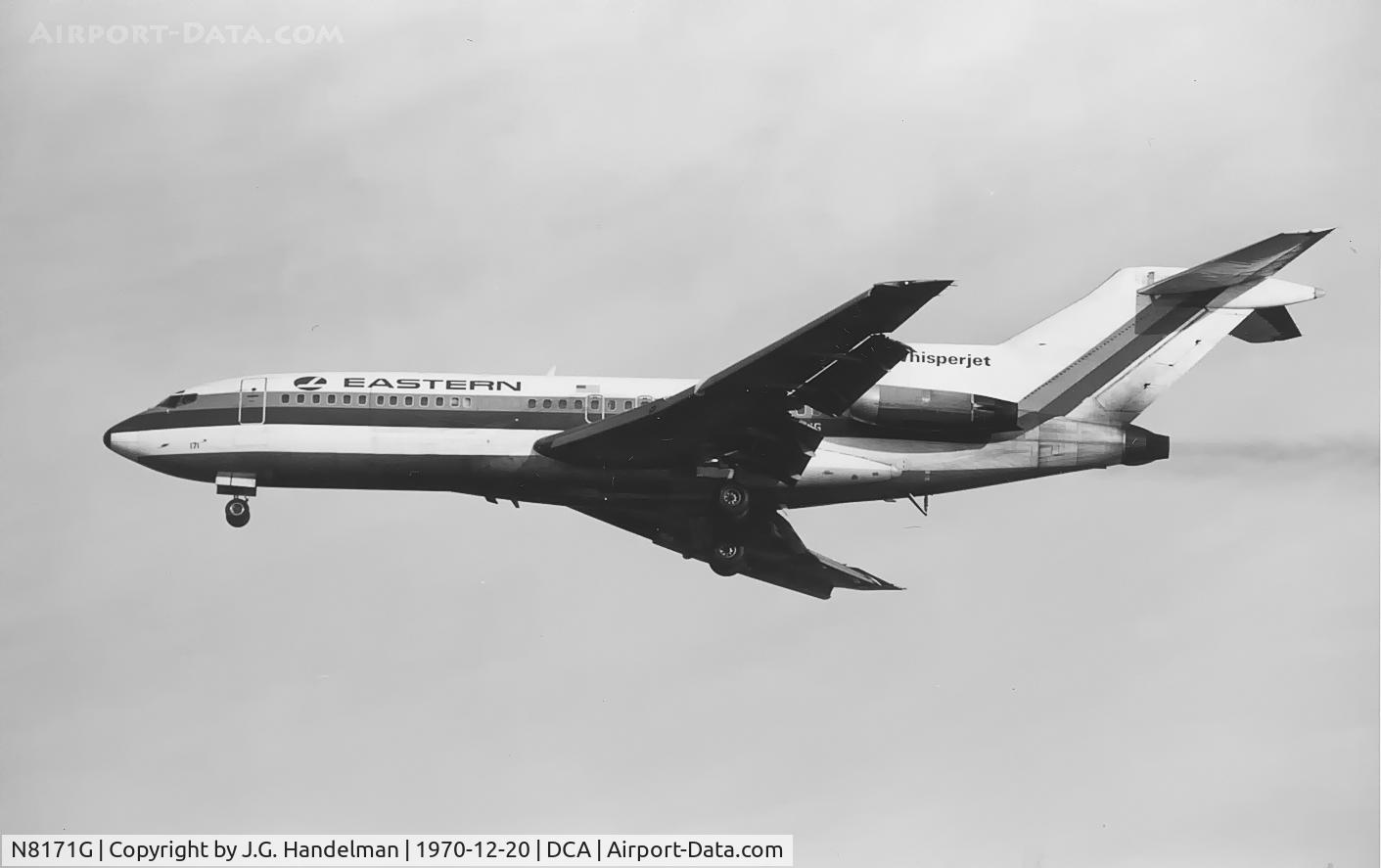 N8171G, 1968 Boeing 727-25C C/N 19854, On final to DCA.