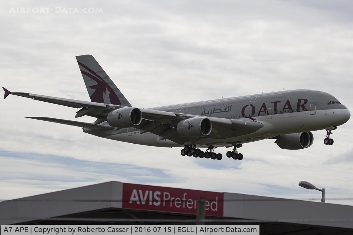 A7-APE, 2015 Airbus A380-861 C/N 0181, HEATHROW