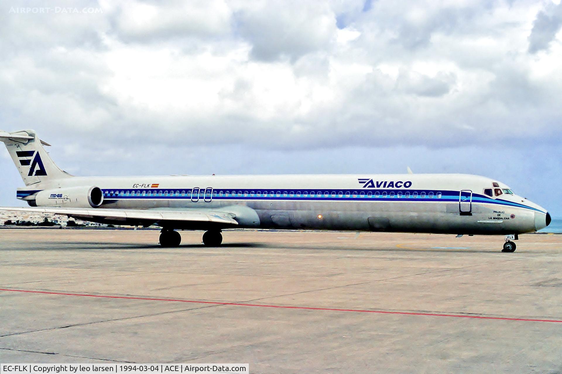 EC-FLK, 1992 McDonnell Douglas MD-88 C/N 53304, Lanzarote 12.3.94