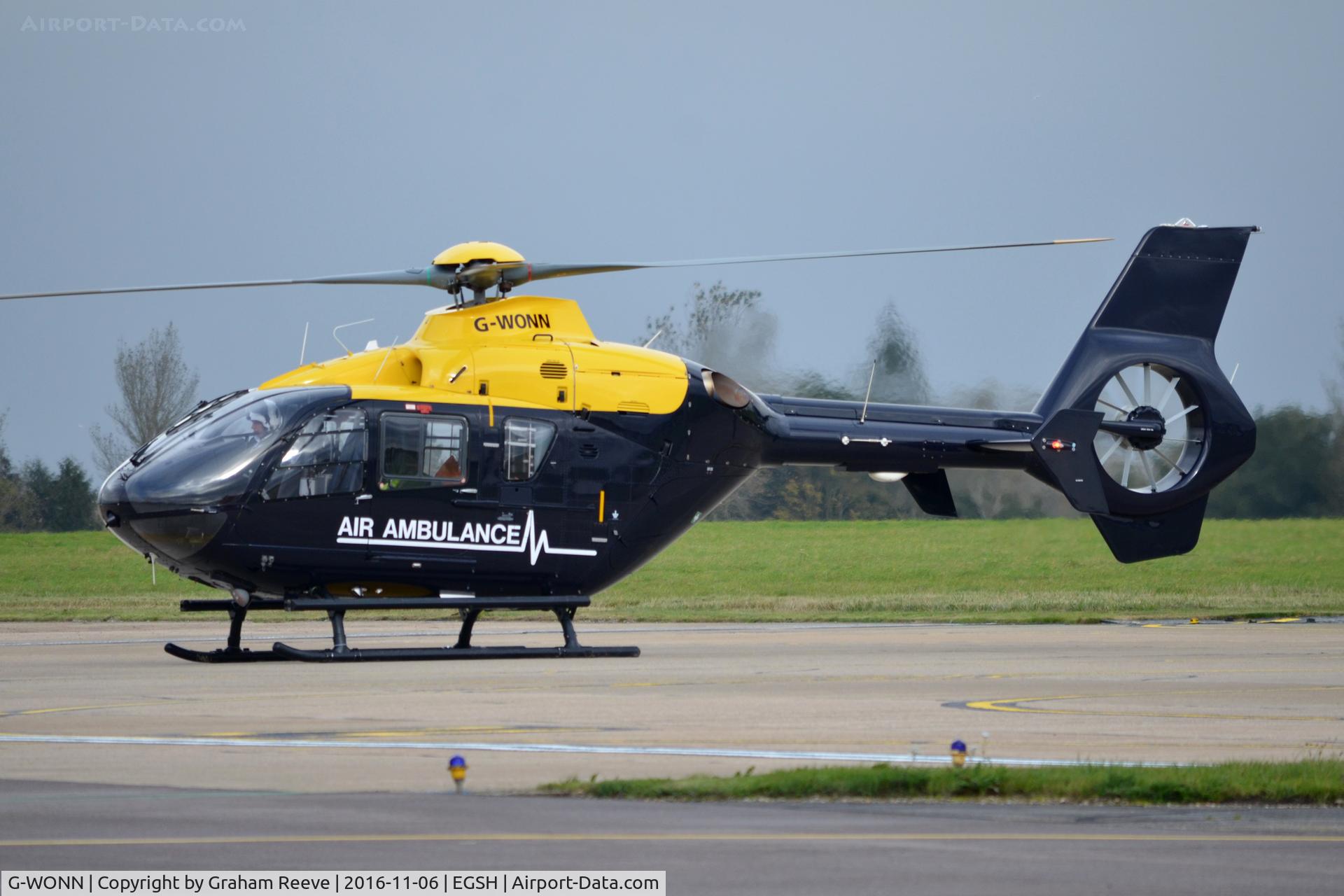 G-WONN, 2007 Eurocopter EC-135T-2+ C/N 0597, Parked at Norwich.