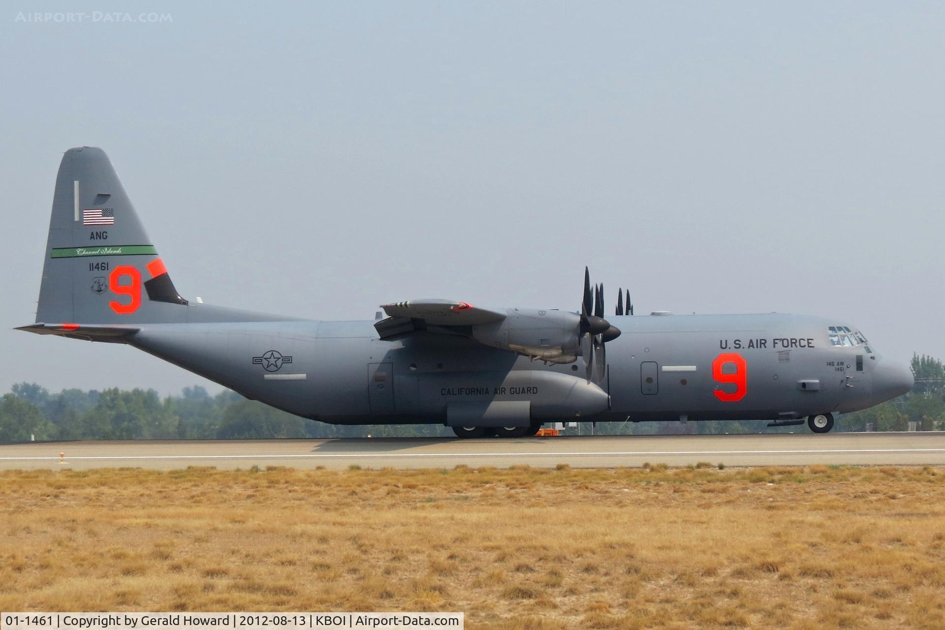 01-1461, 2001 Lockheed Martin C-130J-30 Super Hercules C/N 382-5525, 146th Air Wing, CA ANG on RWY 10L.