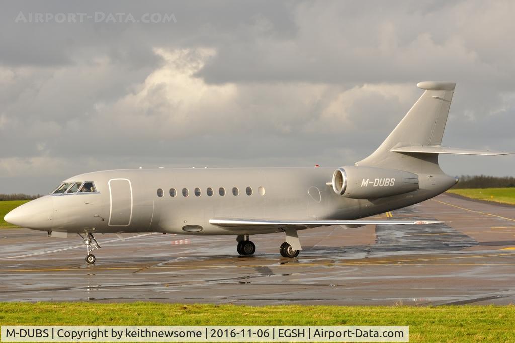 M-DUBS, 2004 Dassault Falcon 2000EX C/N 30, Arriving at Norwich.