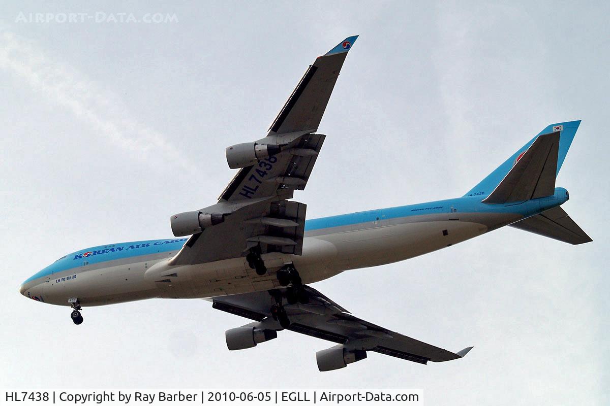 HL7438, 2003 Boeing 747-4B5ERF C/N 33515, Boeing 747-4B5ERF [33515] (Korean Air Cargo) Home~G 05/06/2010. On approach 27R.