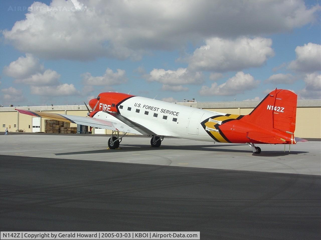 N142Z, 1943 Basler BT-67 (DC-3TP) C/N 20494, Built in 1944. U.S. Forest Service smoke jumper aircraft. Parked on NIFC ramp.