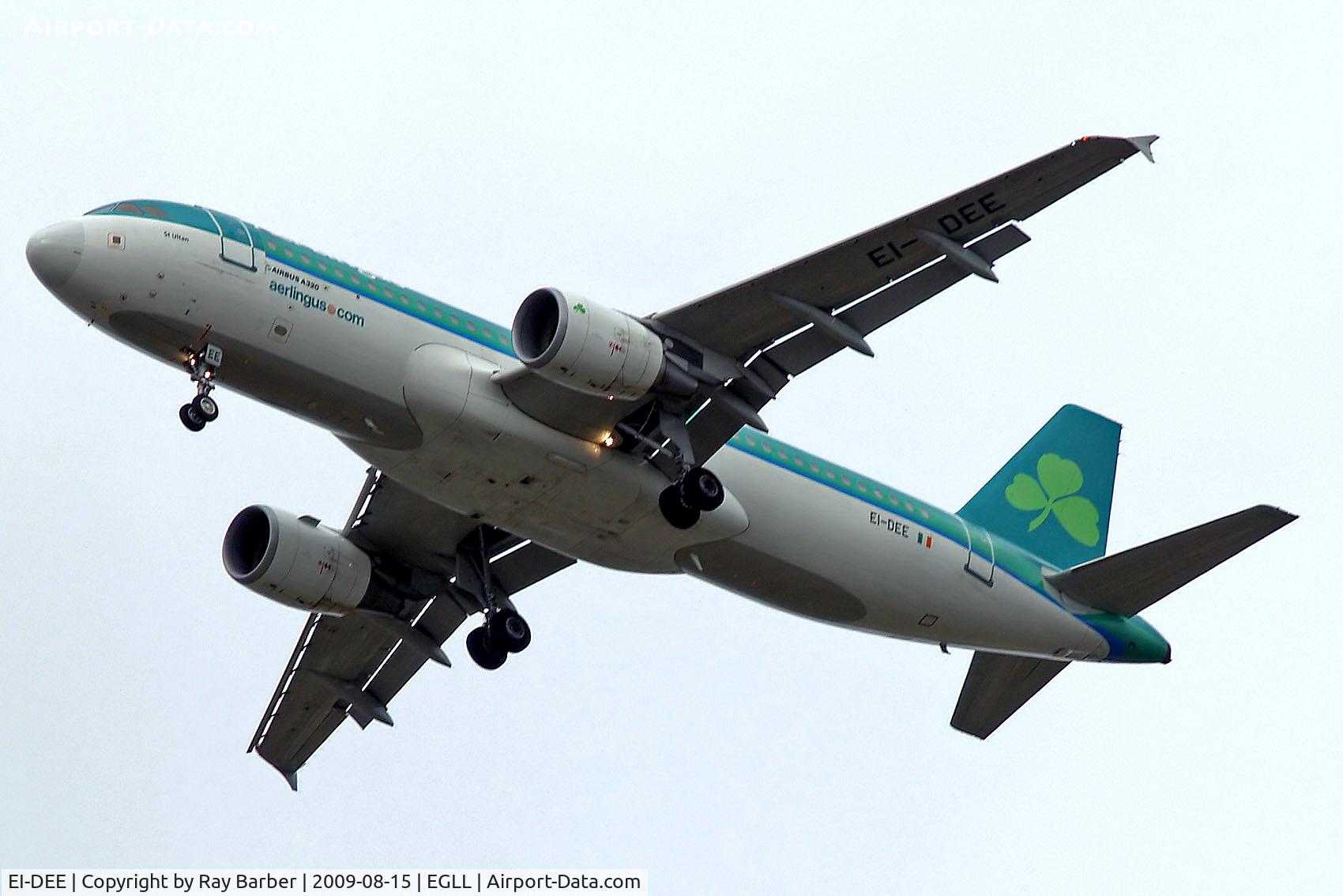 EI-DEE, 2004 Airbus A320-214 C/N 2250, Airbus A320-214 [2250] (Aer Lingus) Home~G 15/08/2009 Seen on approach 27R wearing 