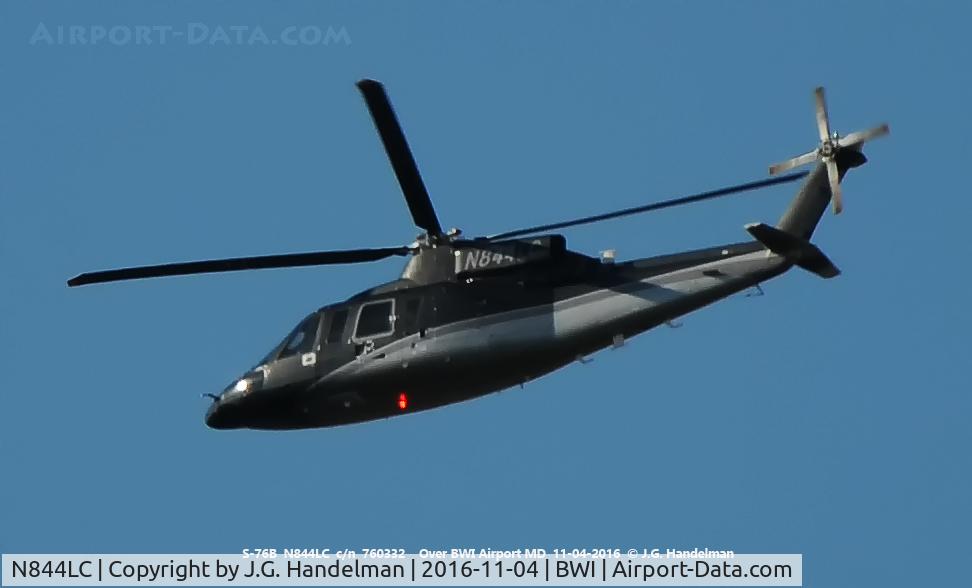 N844LC, 1987 Sikorsky S-76B C/N 760332, Over BWI.