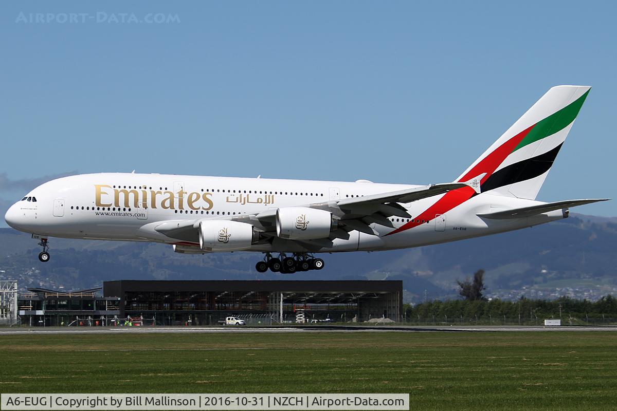 A6-EUG, 2016 Airbus A380-861 C/N 219, first schuled A380 service to NZCH