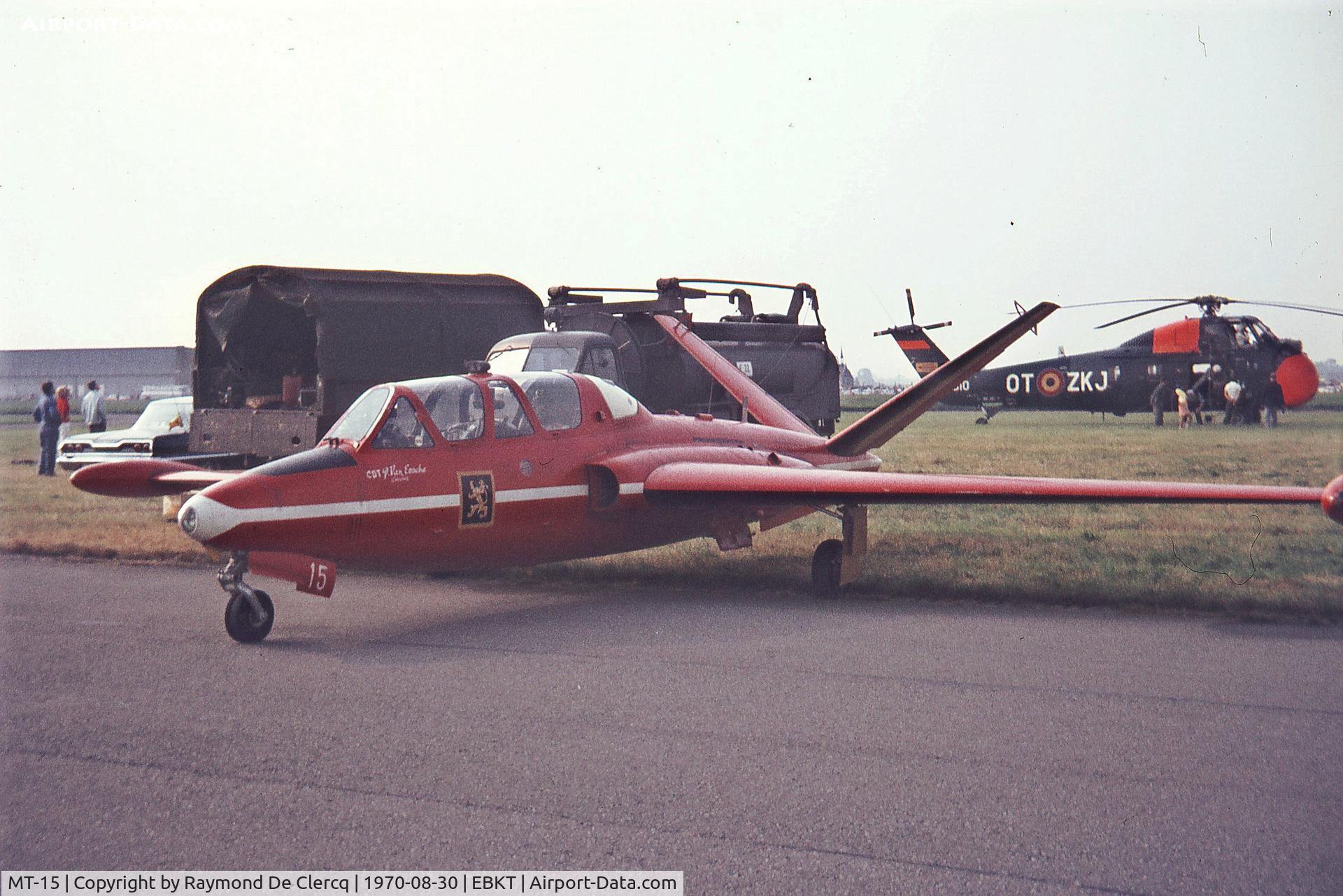 MT-15, 1960 Fouga CM-170 Magister C/N 272, 30 aug. 1970 is the correct date for this scanned slide at the Wevelgem airshow. Sorry !