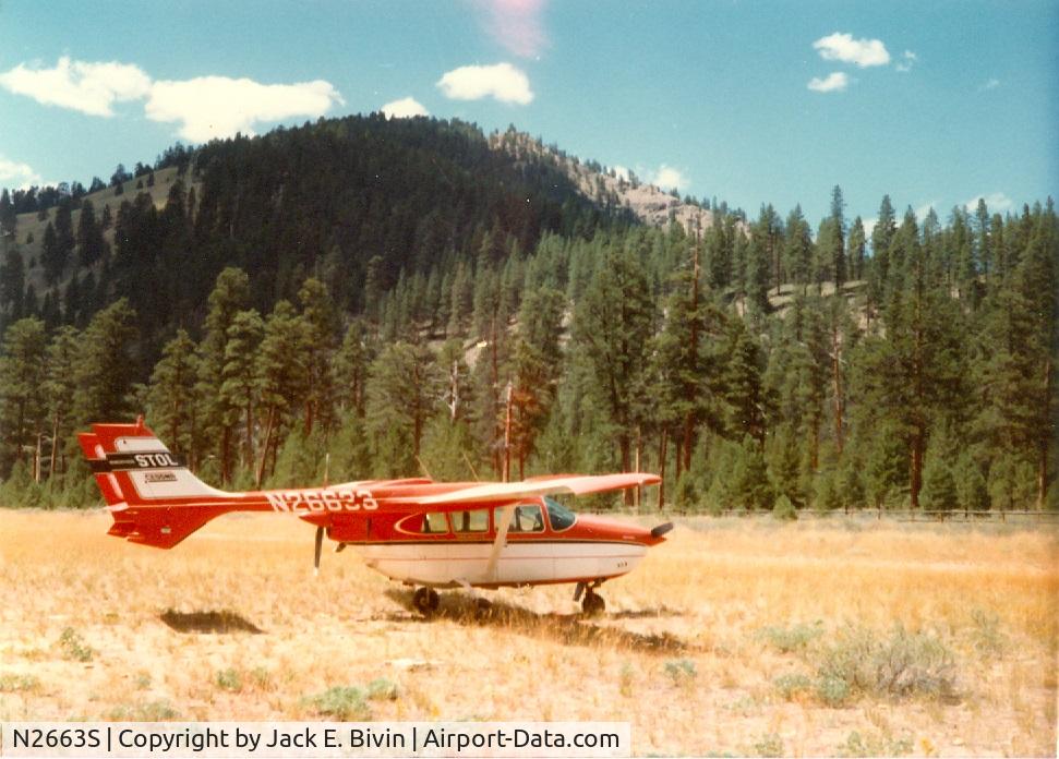 N2663S, 1968 Cessna T337C Turbo Super Skymaster C/N 337-0963, Cessna N2663S at Indian Creek, Idaho, 1981.