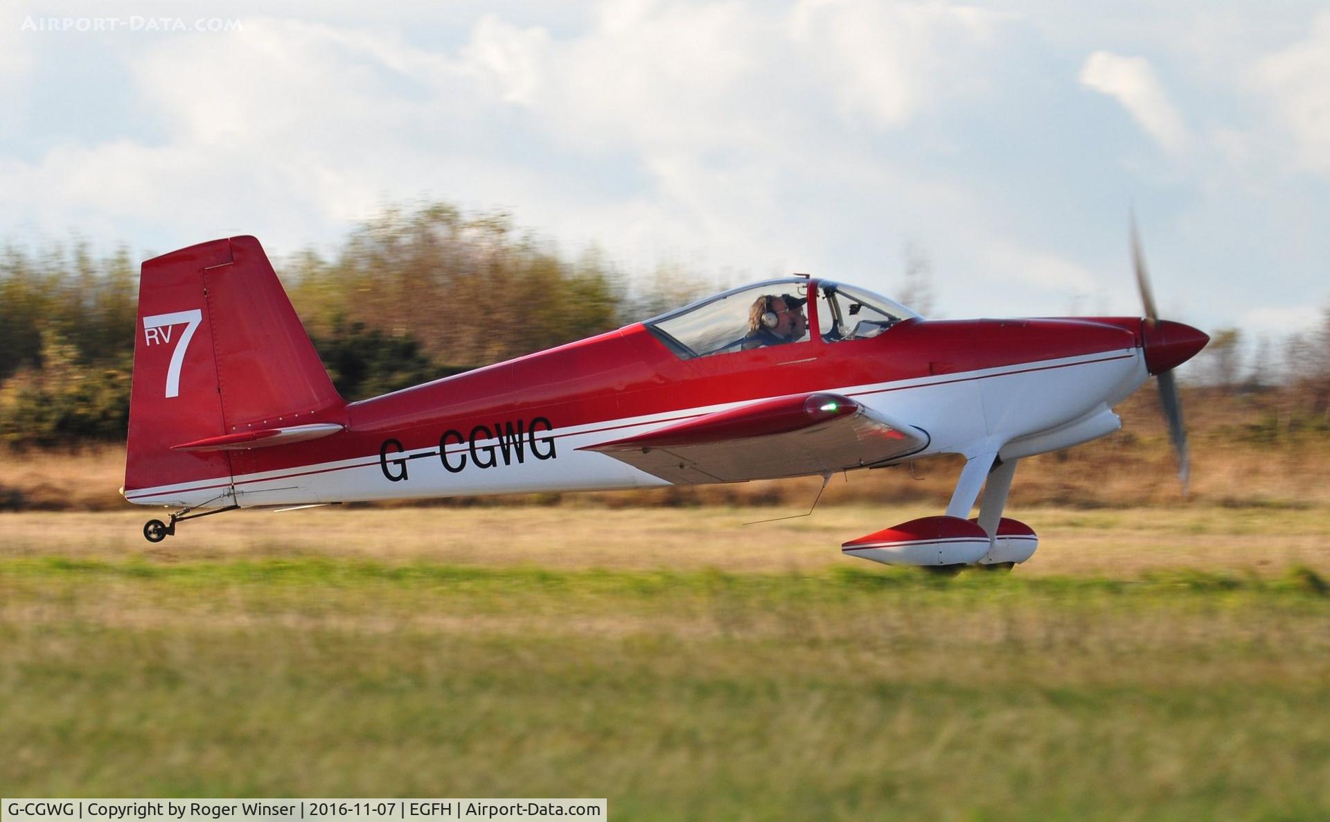 G-CGWG, 2011 Vans RV-7 C/N PFA 323-14486, Resident RV-7 departing Runway 04.