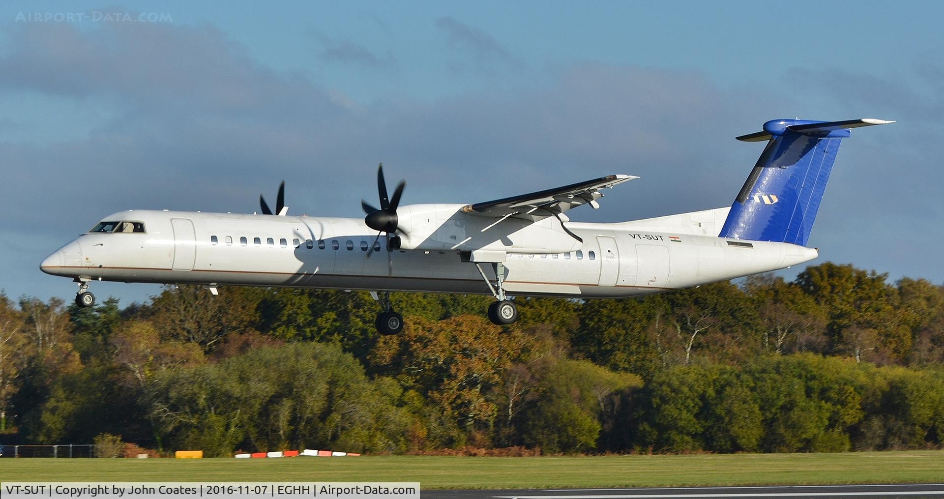 VT-SUT, 2010 Bombardier DHC-8-402 Dash 8 C/N 4356, Arriving for refuel stop during delivery