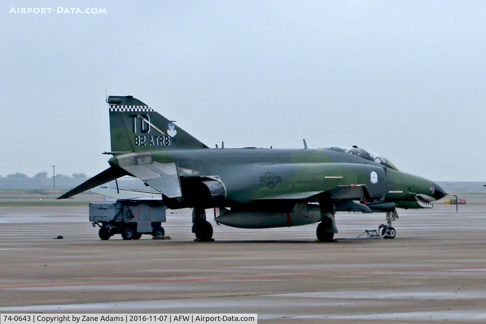 74-0643, 1974 McDonnell Douglas QF-4E Phantom II C/N 4794, At Alliance Airport - Fort Worth Texas In town for what is billed as the penultimate public display of the F-4 in US inventory, a flyover for a NASCAR Race.