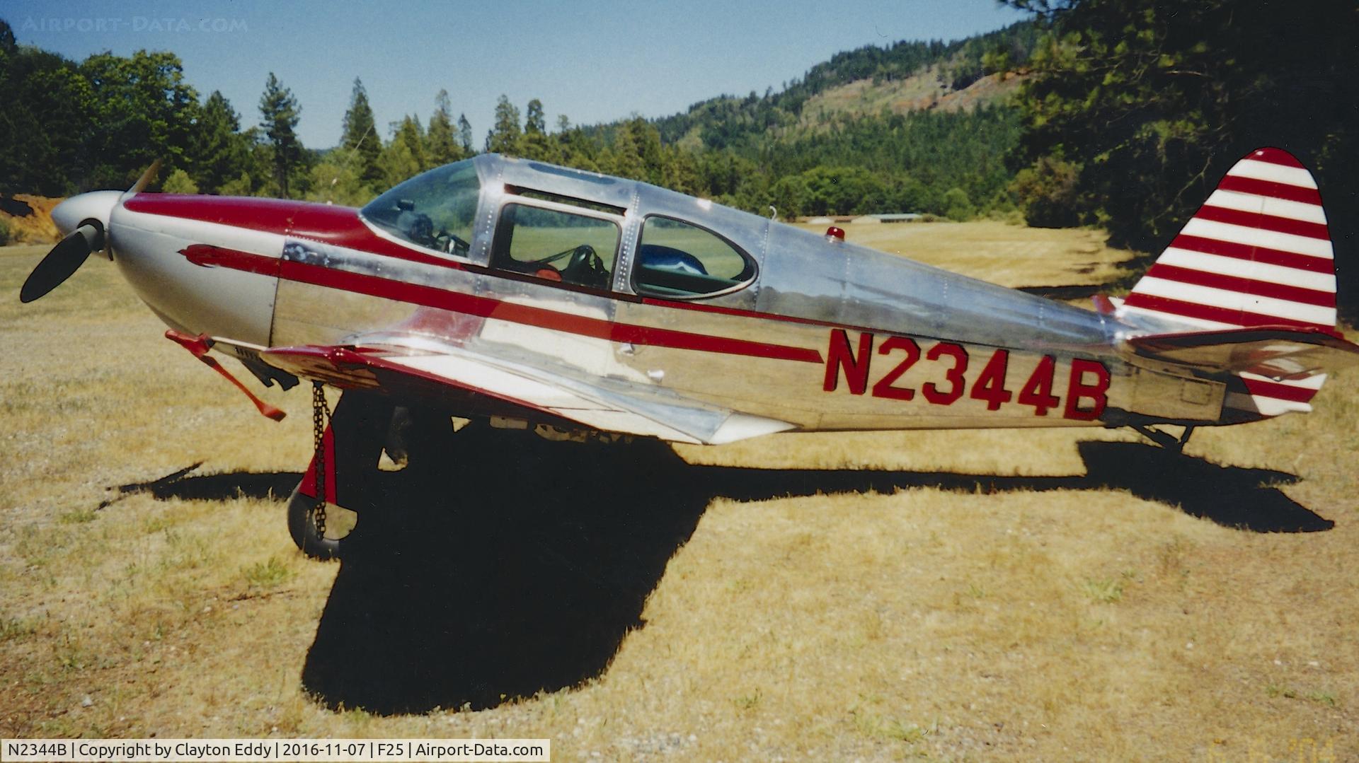 N2344B, 1948 Globe GC-1B Swift C/N 3644, N2344B at Brownsville Airport in California.