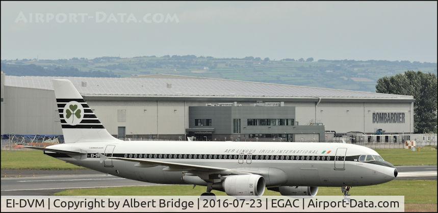 EI-DVM, 2011 Airbus A320-214 C/N 4634, In Aer Lingus retro livery arriving at Belfast City from Malaga.