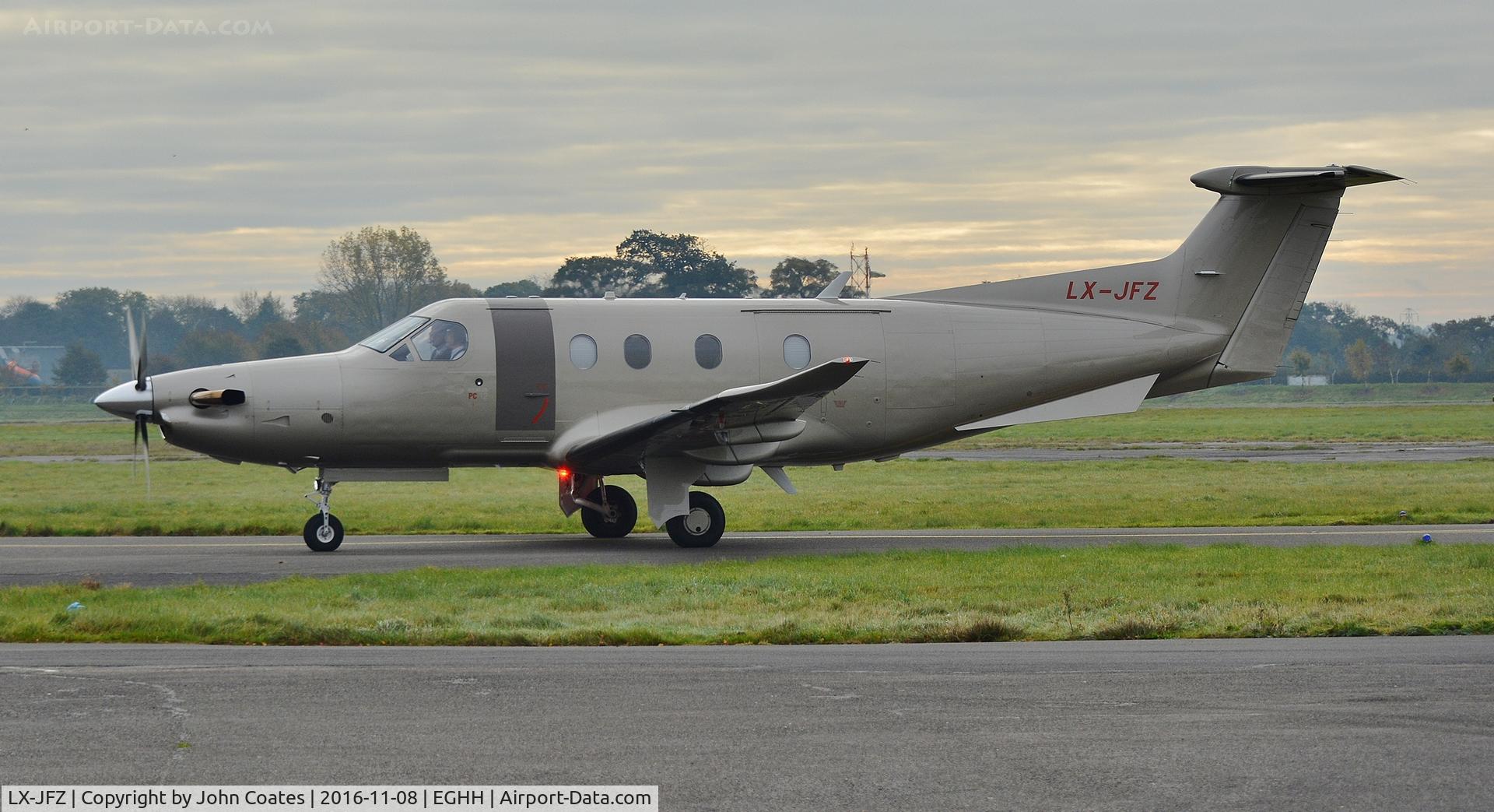 LX-JFZ, 2017 Pilatus PC-12/47E C/N 1572, Taxiing on arrival