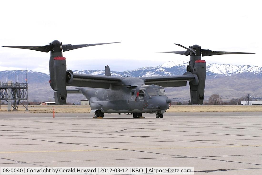 08-0040, 2010 Bell-Boeing CV-22B Osprey C/N D1021, parked on Western ramp.