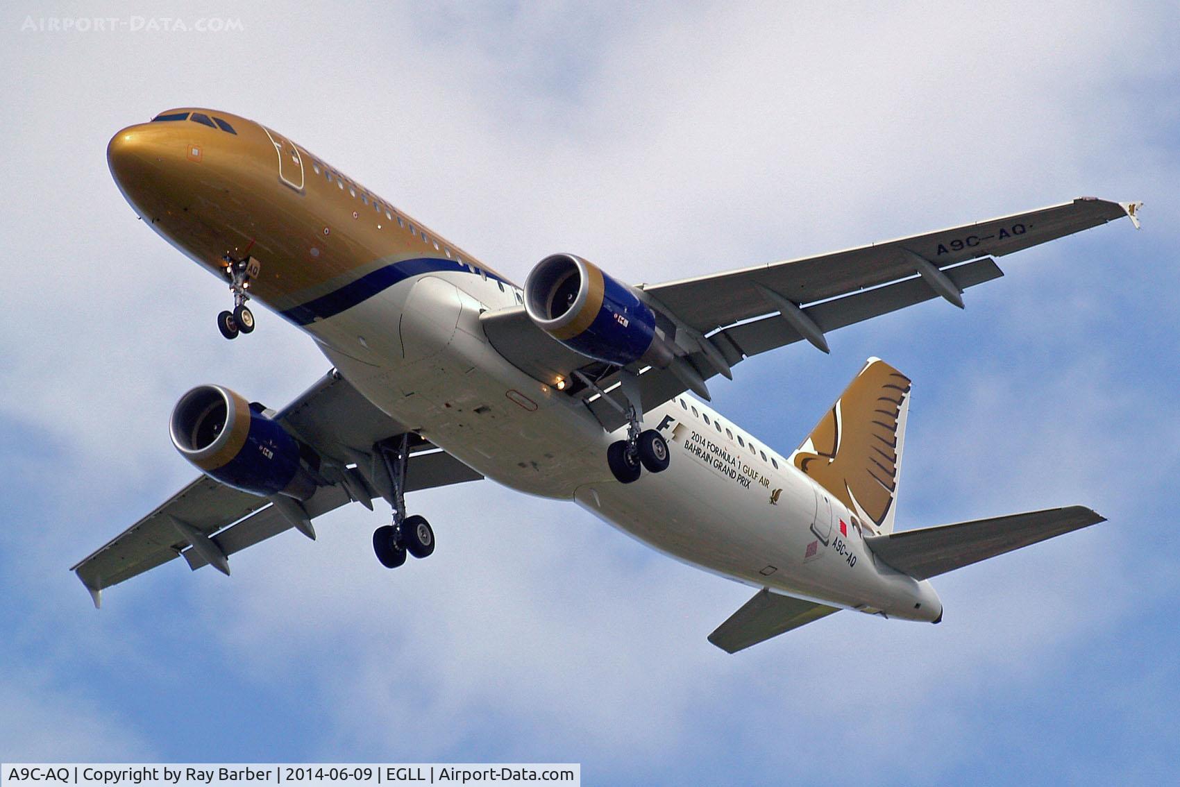 A9C-AQ, 2012 Airbus A320-214 C/N 5175, Airbus A320-214 [5175] (Gulf Air) Home~G 09/06/2014. On approach 27R.