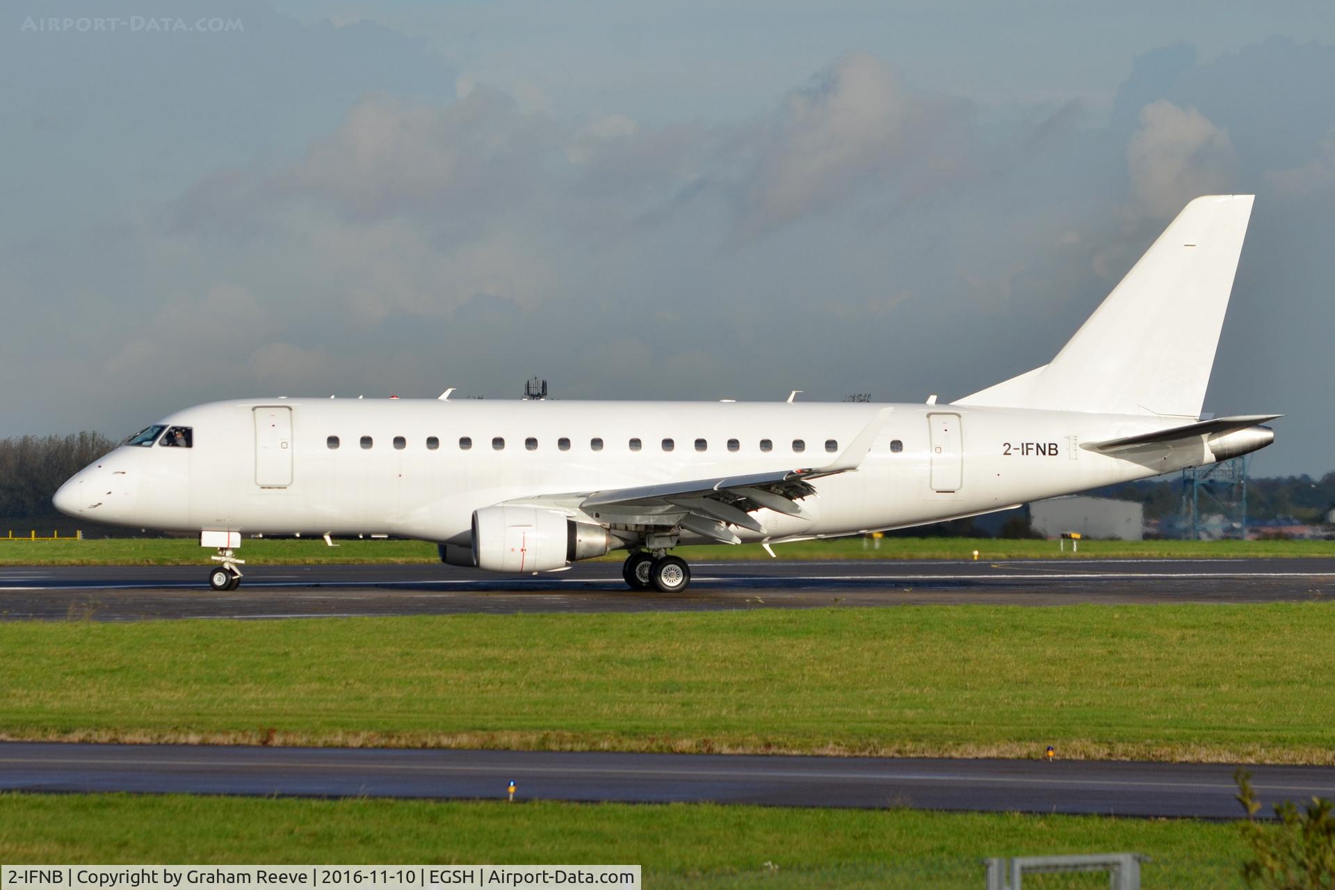 2-IFNB, 2005 Embraer 170LR (ERJ-170-100LR) C/N 17000093, Just landed at Norwich.