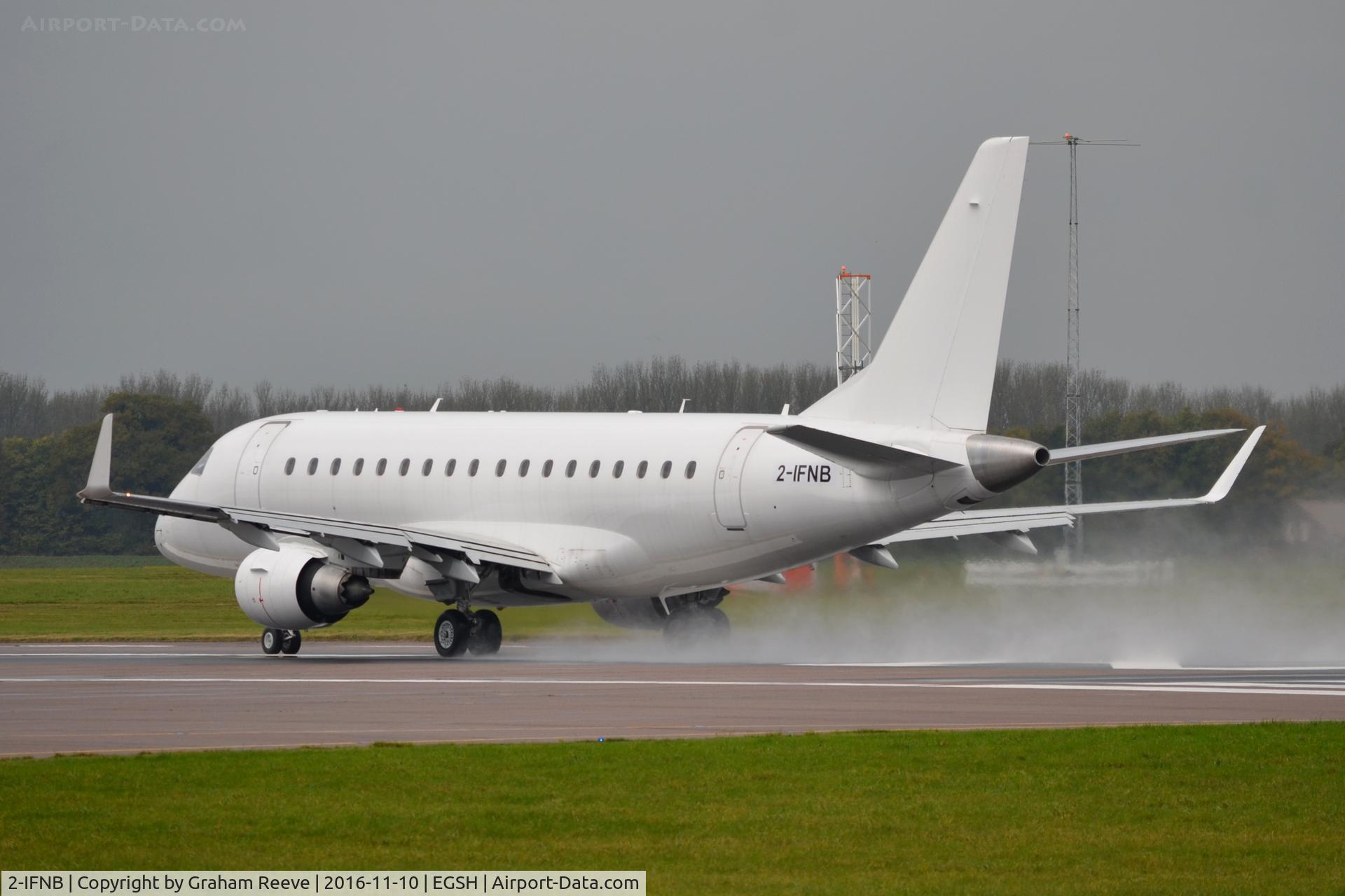 2-IFNB, 2005 Embraer 170LR (ERJ-170-100LR) C/N 17000093, Departing from a wet runway.