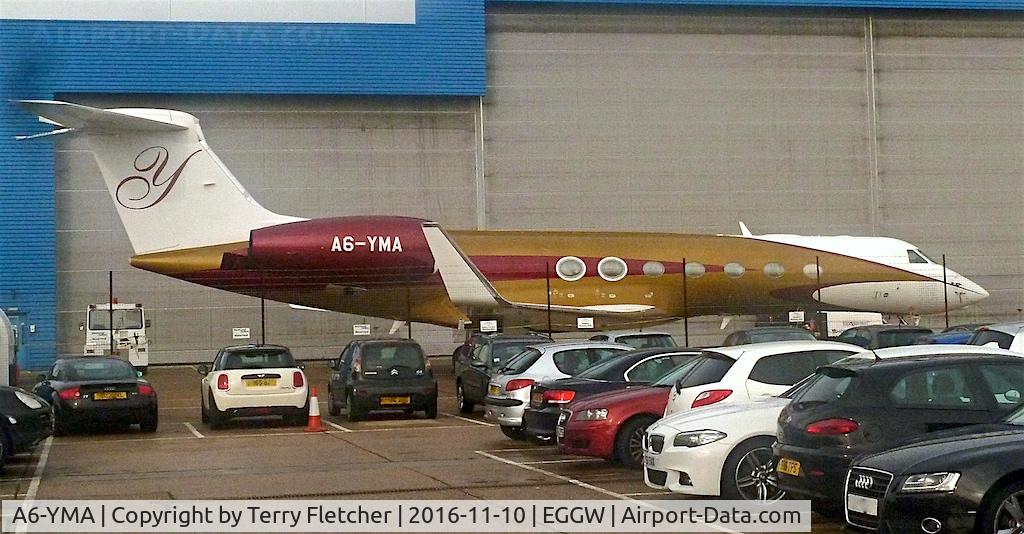 A6-YMA, 2016 Gulfstream Aerospace G550 C/N 5536, 2016 Gulfstream Aerospace G550, c/n: 5536 at Luton