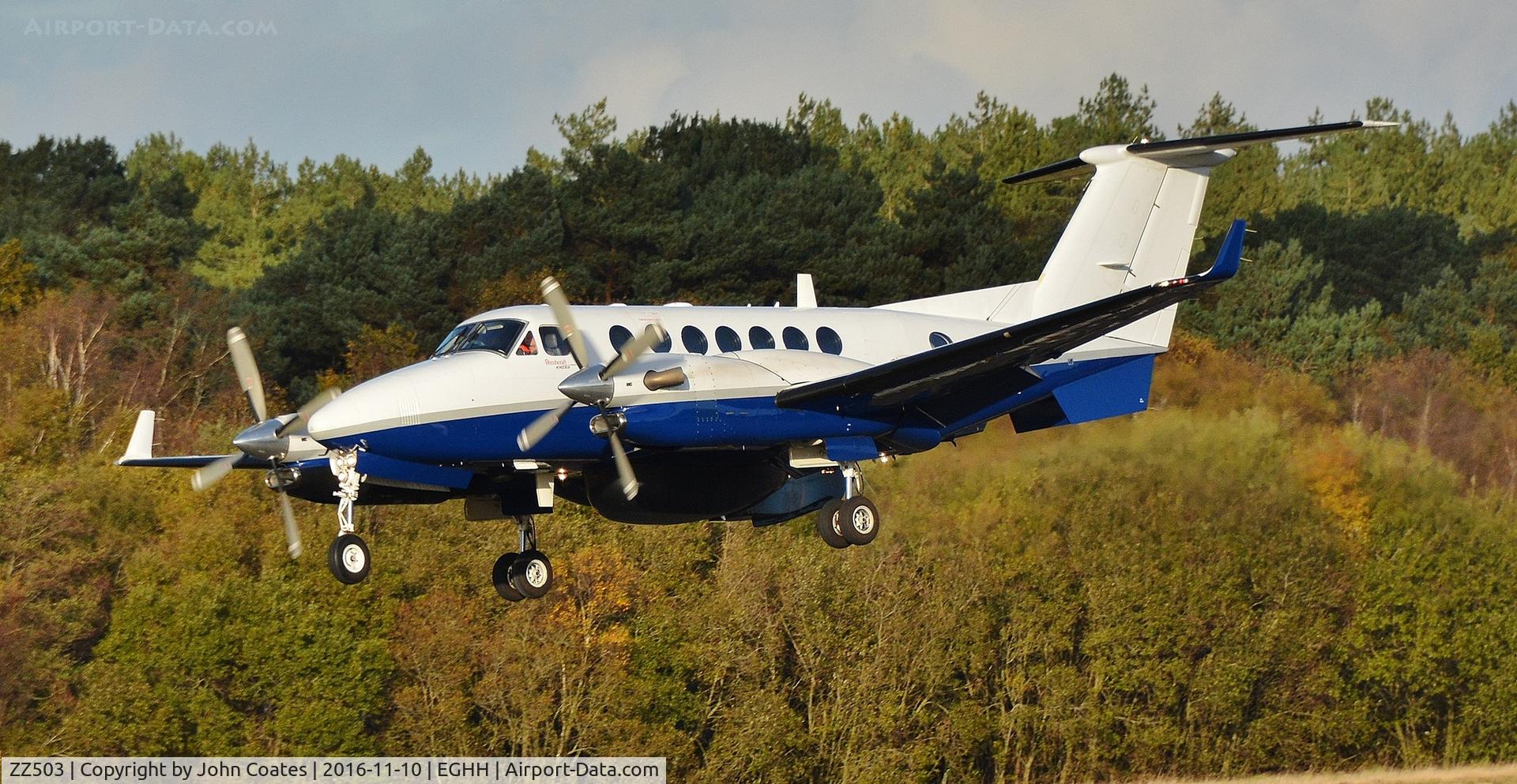 ZZ503, 2008 Hawker Beechcraft B350CER Avenger T1 C/N FL633, About to land 26