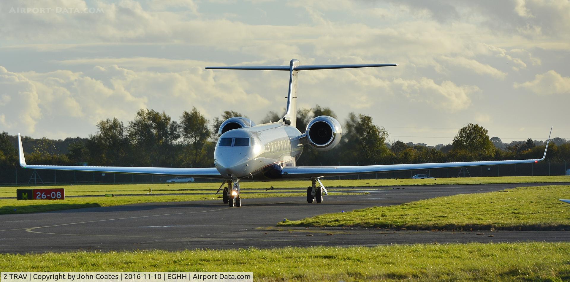 2-TRAV, 2013 Gulfstream Aerospace GV-SP (G550) C/N 5452, Taxiing on arrival