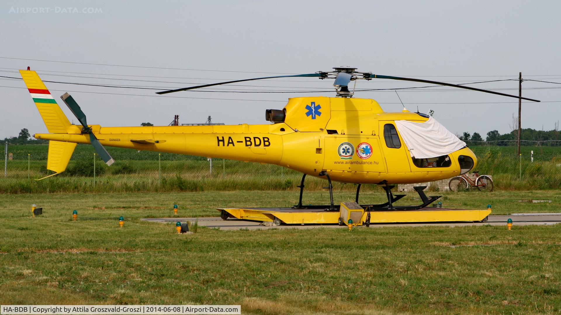 HA-BDB, 1992 Aérospatiale AS-350B Ecureuil C/N 2607, 5.No. air ambulance base, Szentes