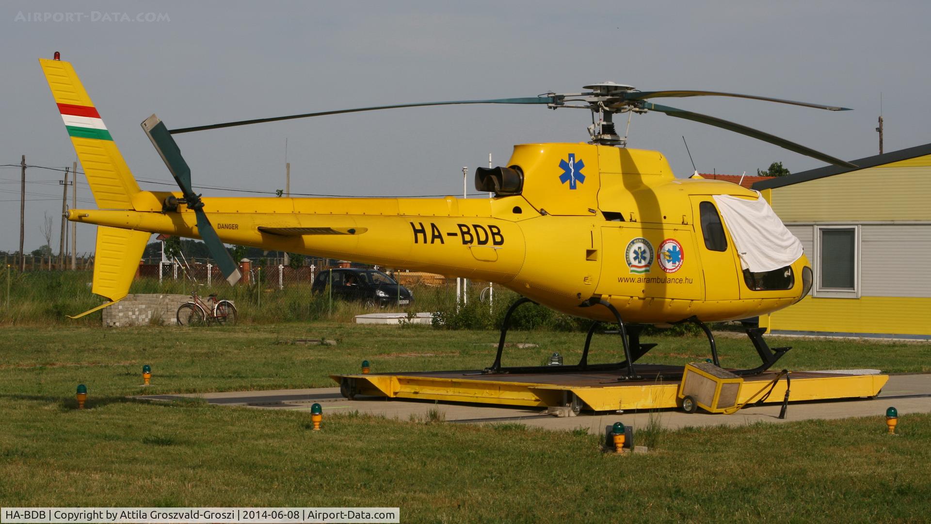 HA-BDB, 1992 Aérospatiale AS-350B Ecureuil C/N 2607, 5.No. air ambulance base, Szentes