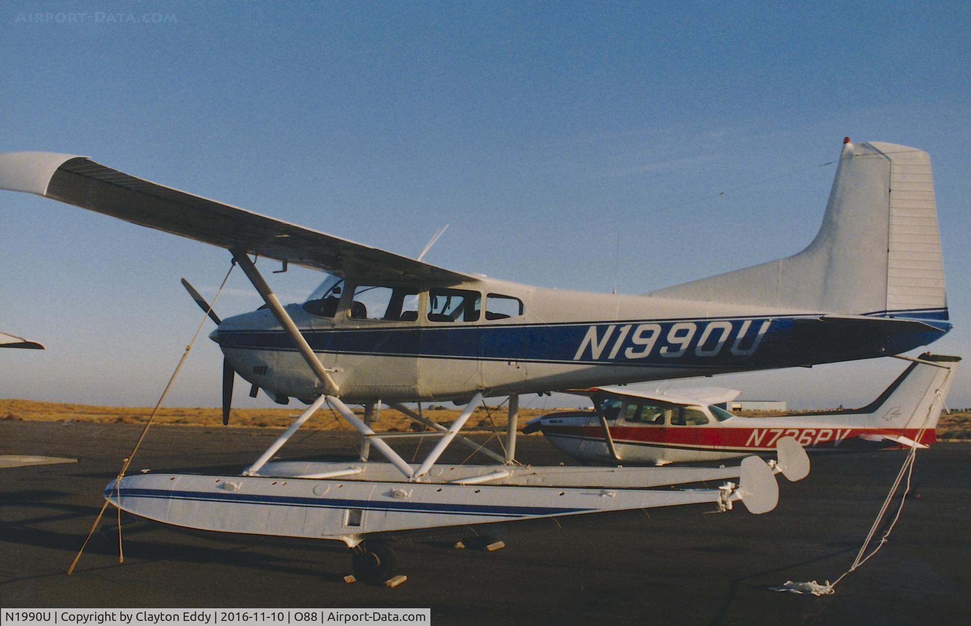 N1990U, 1970 Cessna A185E Skywagon 185 C/N 18501752, N1990U at the old Rio Vista Airport on the delta in California. 1990's?