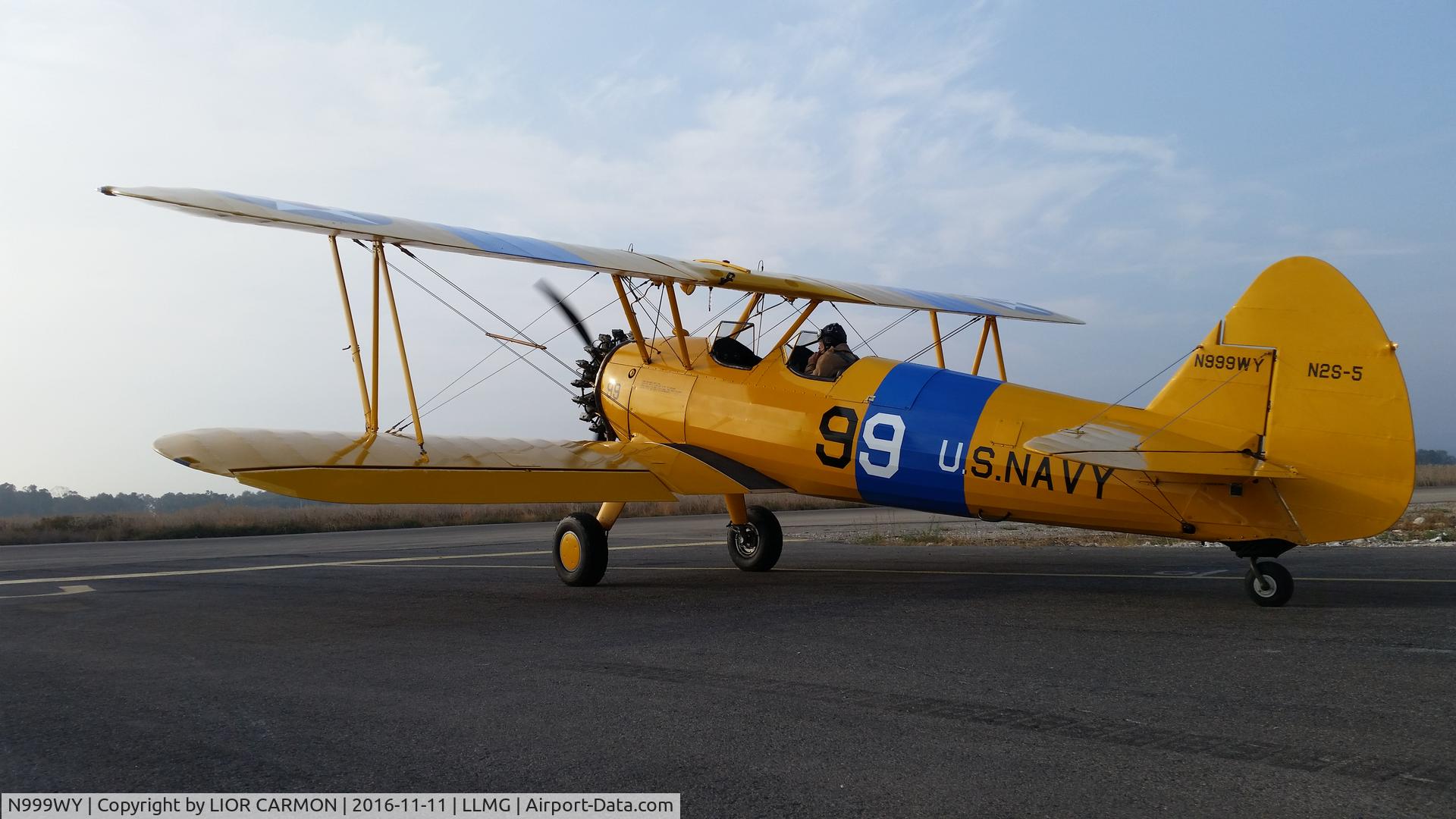N999WY, 1957 Boeing PT-17 Kaydet (A75N1) C/N 75-4623, At LLMG 11.11.16