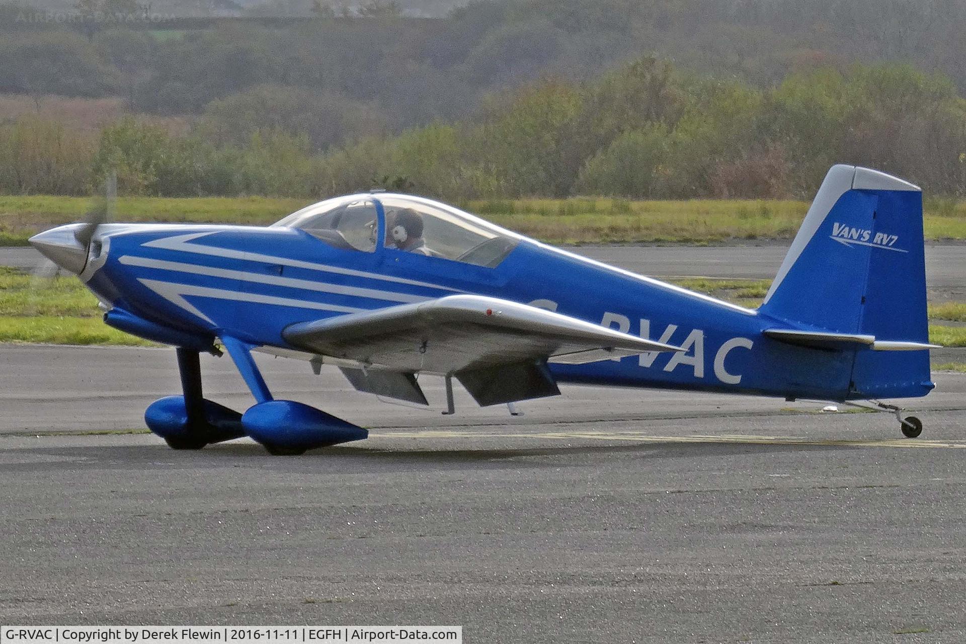 G-RVAC, 2005 Vans RV-7 C/N PFA 323-14445, RV-7, Popham Hampshire based, seen taxxing in.