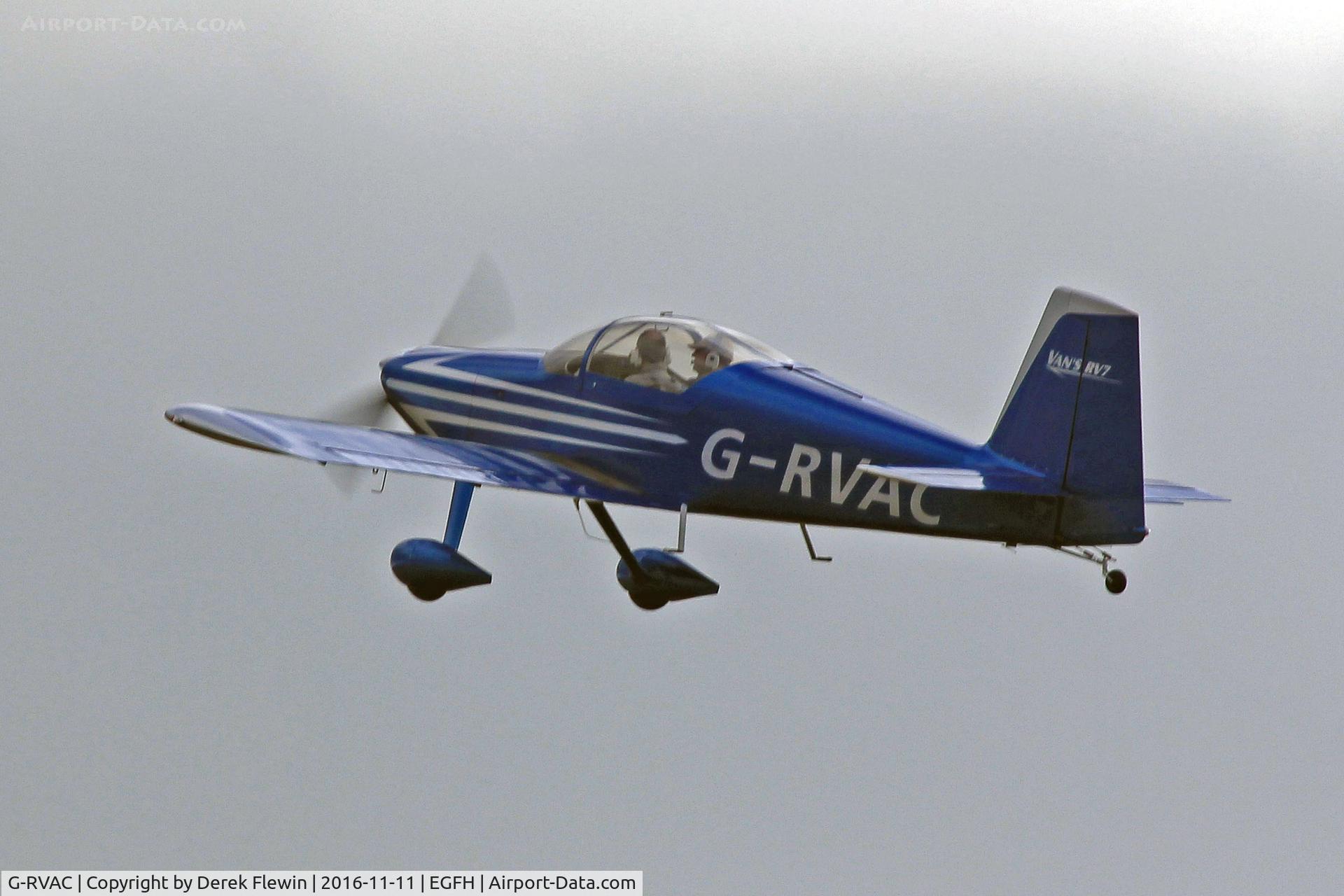 G-RVAC, 2005 Vans RV-7 C/N PFA 323-14445, RV-7, Popham Hampshire based, seen pulling out from runway 10 en-route RTB.