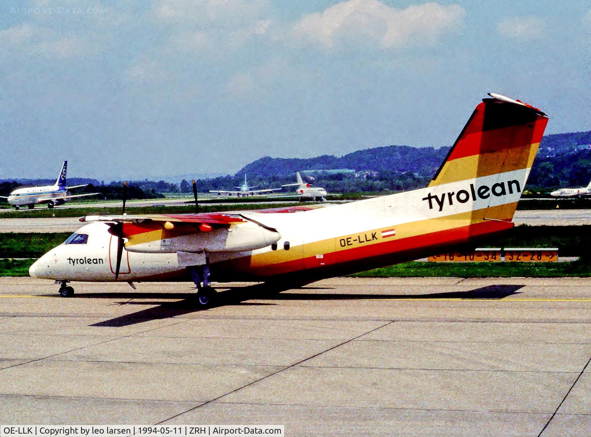 OE-LLK, 1990 De Havilland DHC-8-106 C/N 239, ZRH Zurich 11.5.94