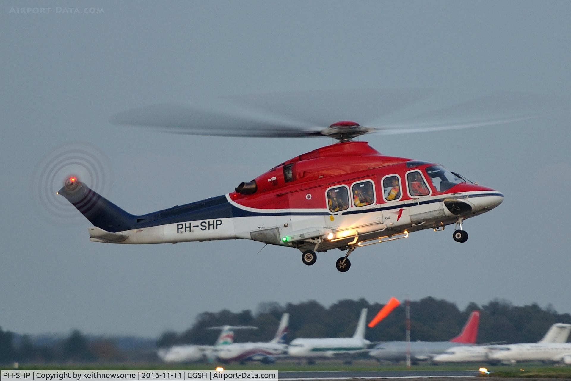 PH-SHP, 2007 AgustaWestland AW-139 C/N 31099, Evening Arrival.