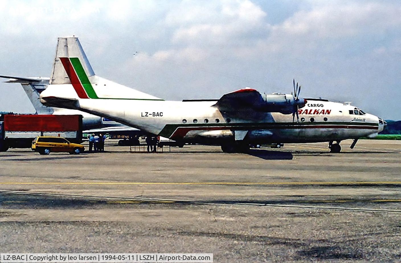LZ-BAC, 1965 Antonov An-12B C/N 6343708, ZRH Zurich 11.5.94