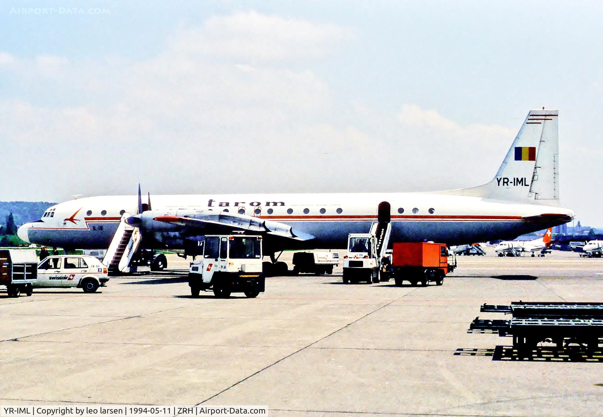 YR-IML, 1967 Ilyushin IL-18V C/N 187009903, ZRH Zurich 11.5.94