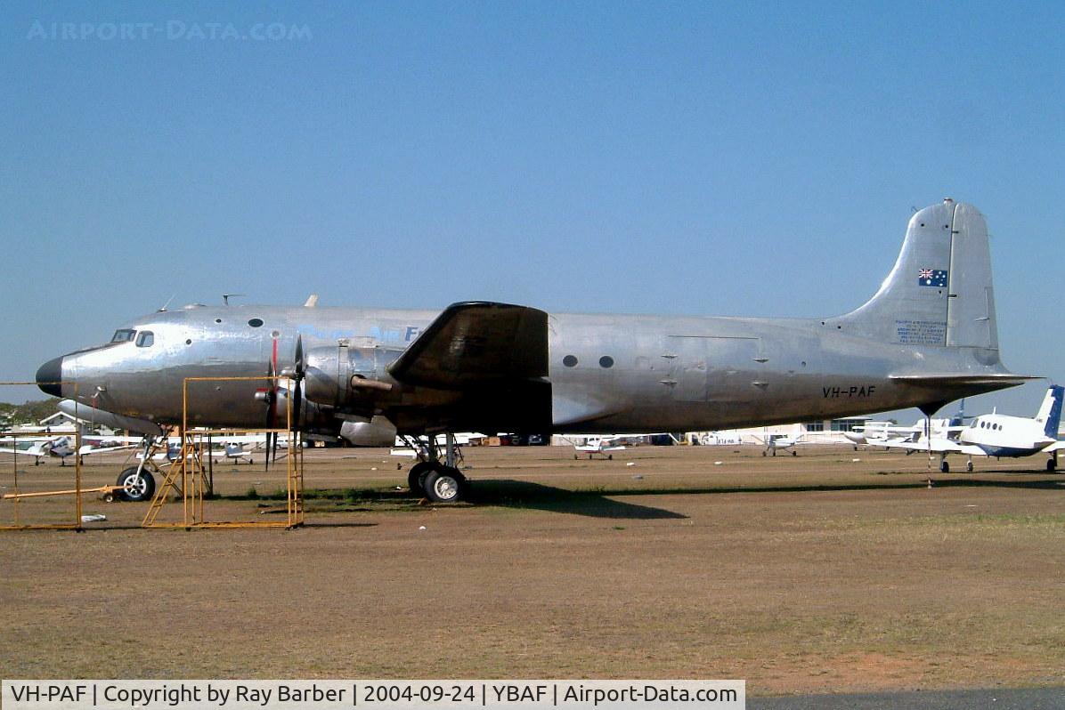 VH-PAF, 1945 Douglas C-54E-15-DO Skymaster (DC-4) C/N 27352, Douglas C-54E-15-DO Skymaster [27352] (Pacific Air Freighters) Brisbane-Archerfield~VH 24/09/2004