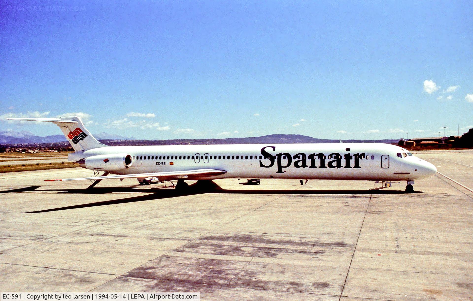 EC-591, 1987 McDonnell Douglas MD-83 (DC-9-83) C/N 49574, Palma de Mallorca 14.5.94
